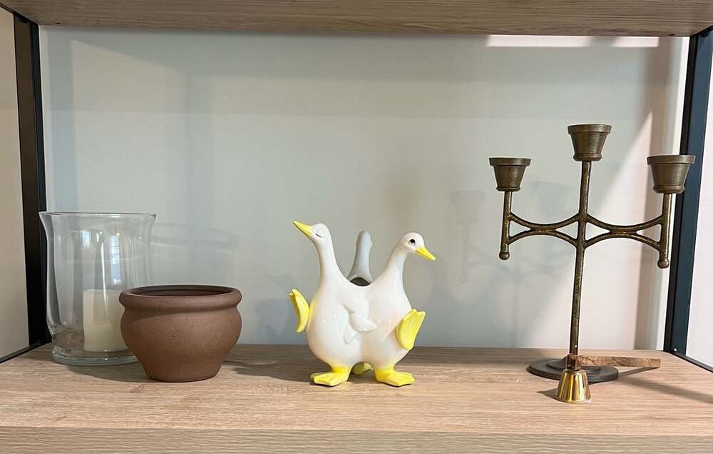 Vintage Fitz and Floyd Dancing Ducks Vase